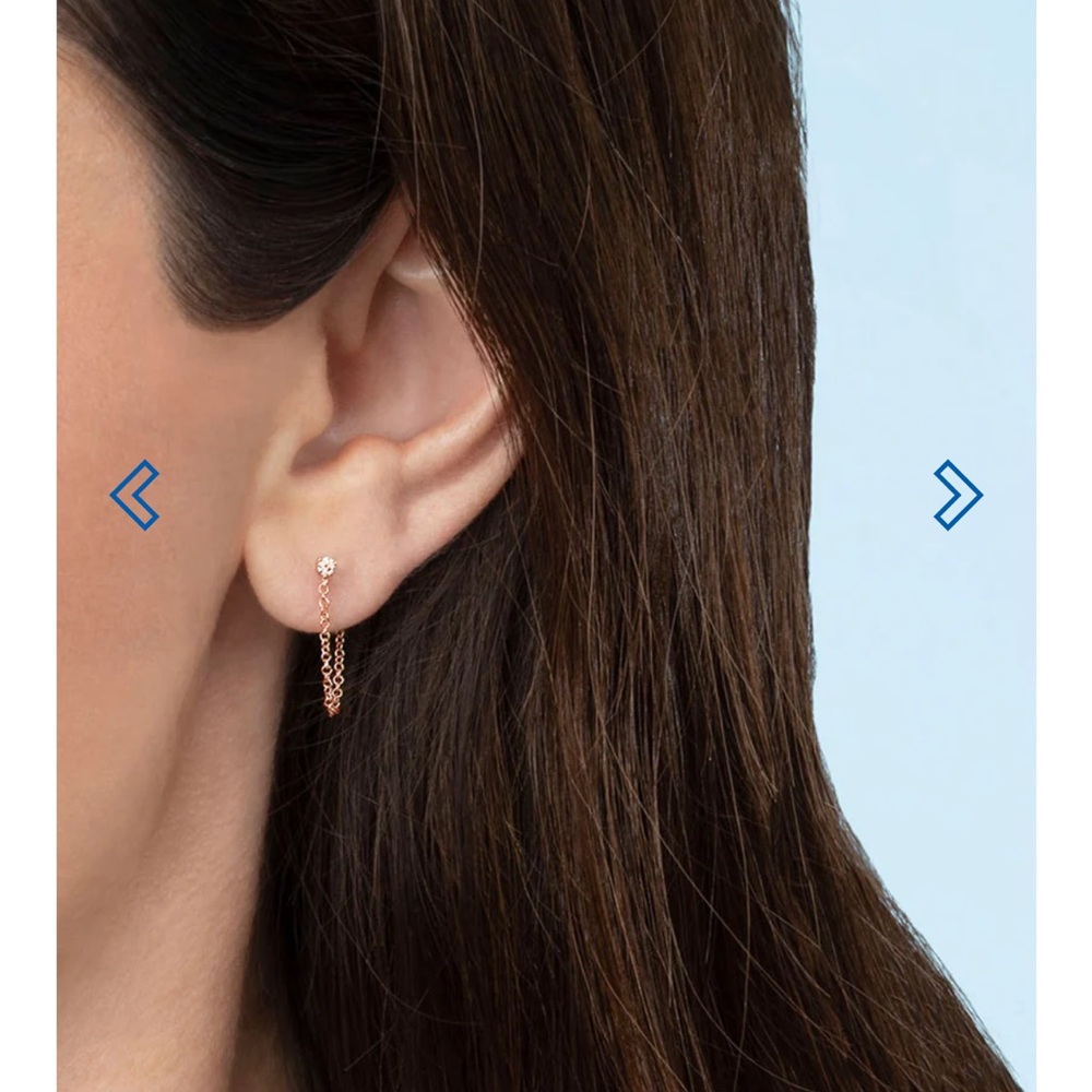 The Last Line- 14k yellow gold Diamond chain earrings